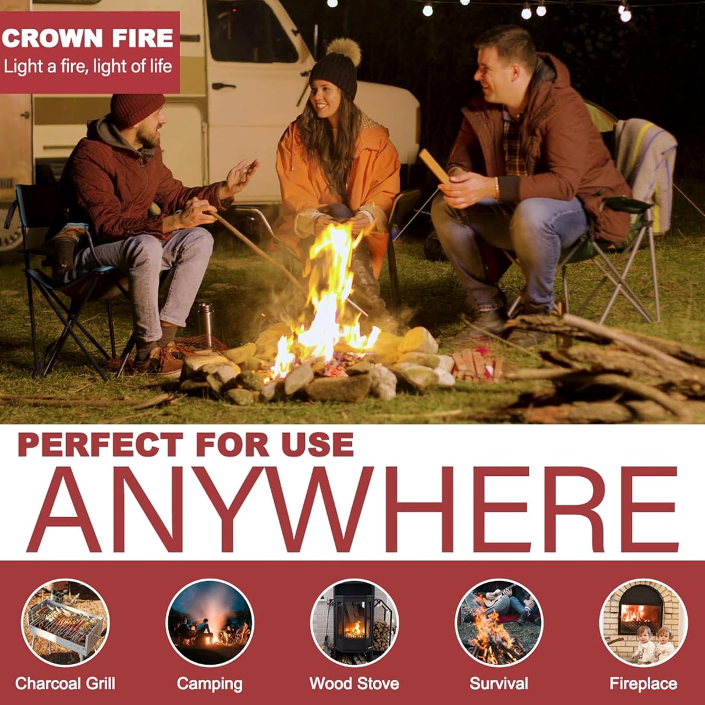 10 Instant Fire Starter Lighters  - Odourless Fire lighter Sachets