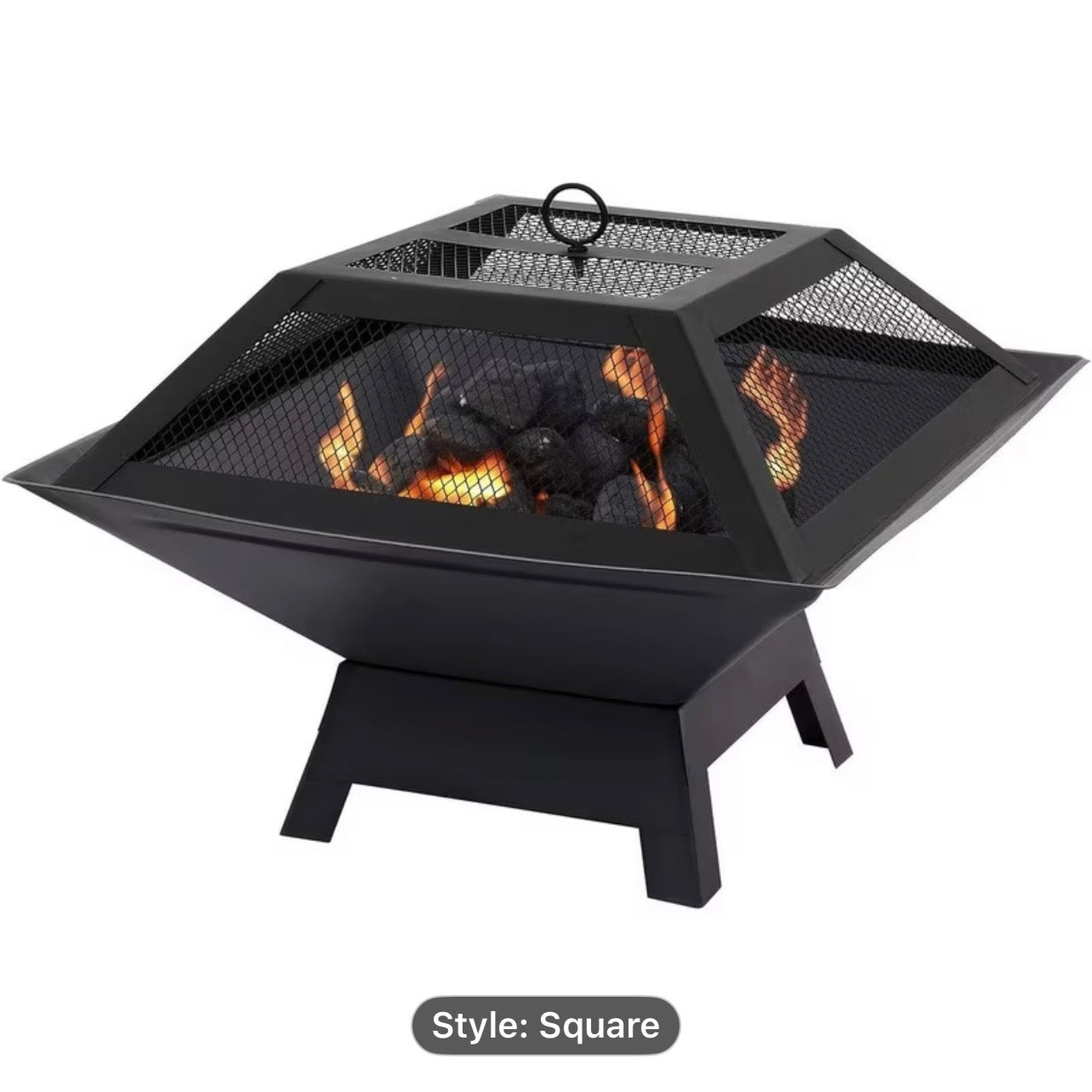 Outdoor Firepit with BBQ Grill, heater.