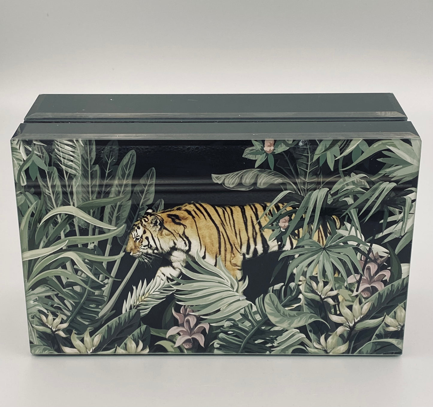 Vintage Tiger Print Jewellery Box
