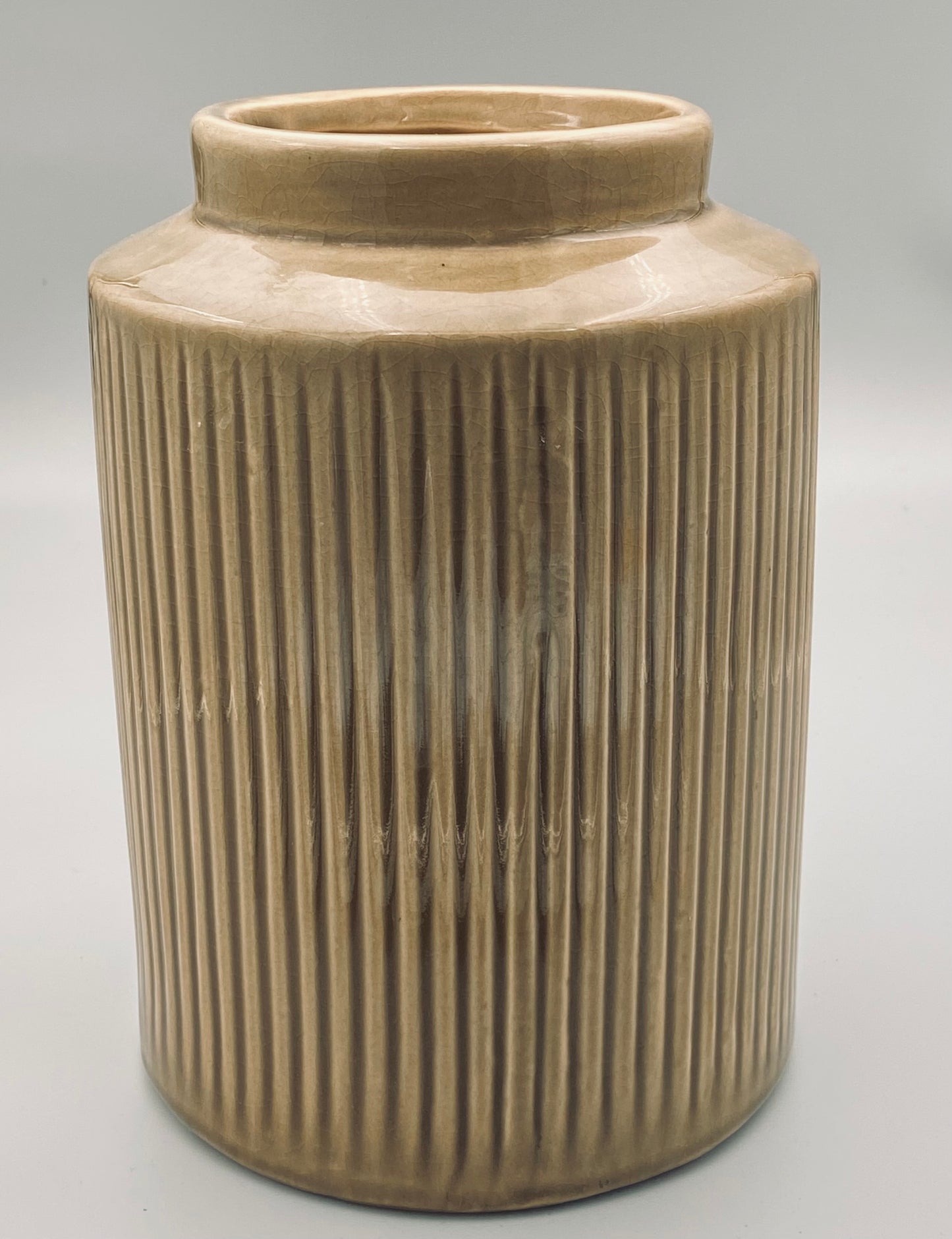 Ribbed Ceramic Vase Large