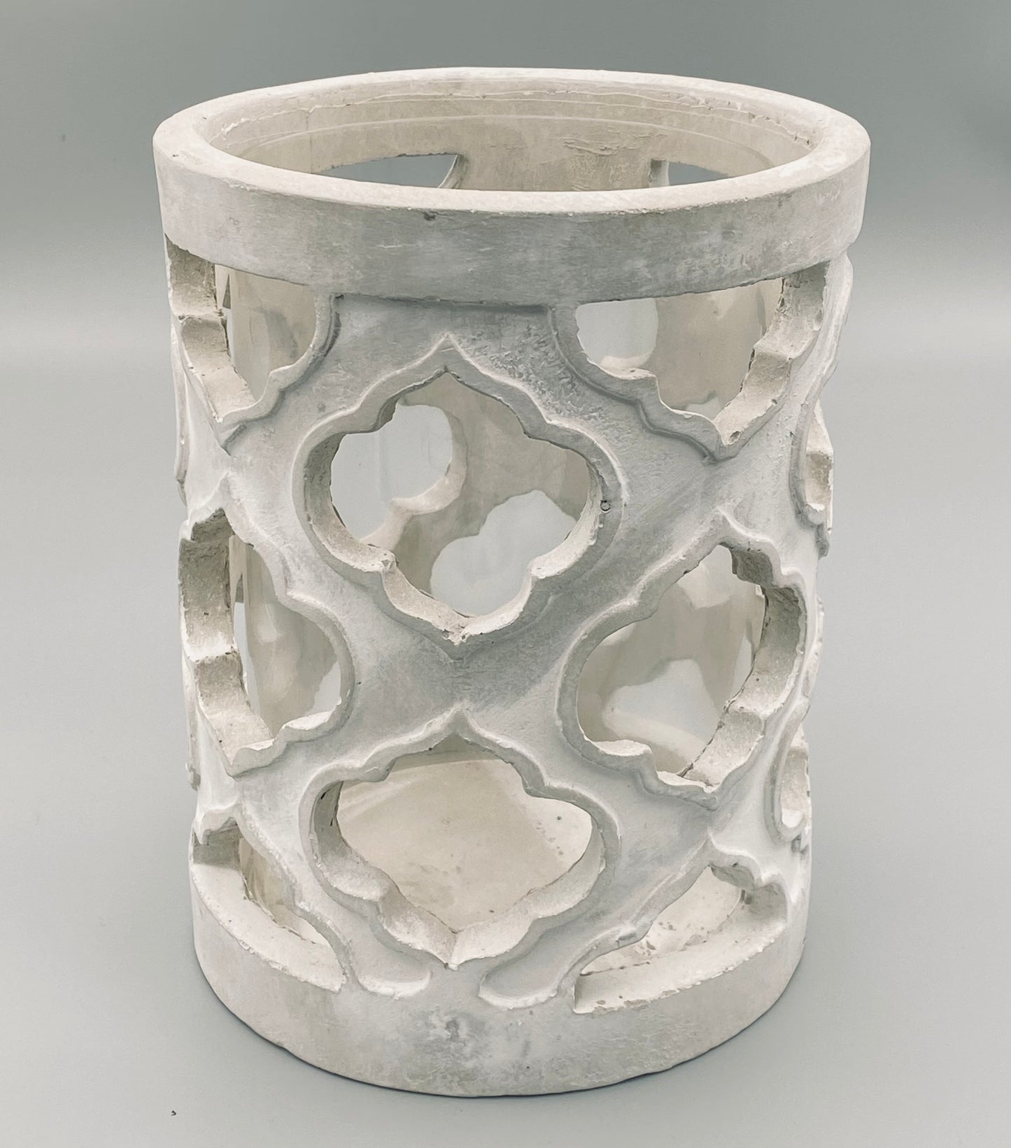 Stone Effect Patterned Candle Holder